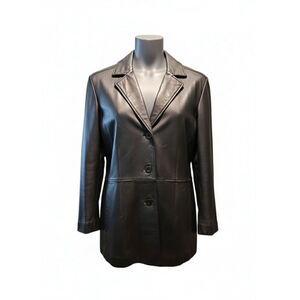 Worthington Black Genuine Lambskin Leather Jacket Plus XL